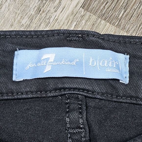 7 For All Mankind Bair The Ankle Skinny Jeans Womens Size 28 Black Stretch - Picture 7 of 12